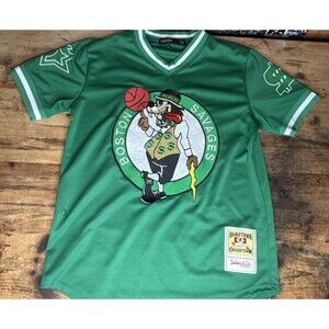 Hudson & Co Boston Savages Basketball Baseball Jersey Green Men’s Lrg Band